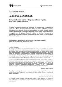 La nueva autoridad - Complejo Teatral de Buenos Aires