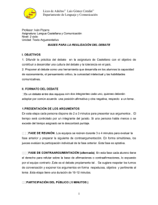 Liceo de Adultos” Luis Gómez Catalán” Departamento de Lenguaje