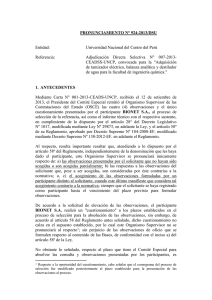 PRONUNCIAMIENTO N° 924-2013/DSU Entidad: Universidad Nacional del Centro del Perú