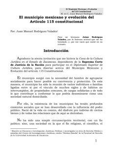 El municipio mexicano y evolución del Artículo 115 constitucional