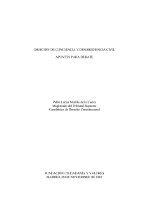 OBJECIÓN DE CONCIENCIA Y DESOBEDIENCIA CIVIL APUNTES PARA DEBATE