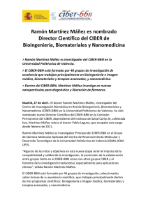 Ramón Martínez Máñez es nombrado Director Científico del CIBER de
