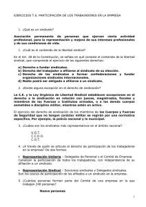 EJERCICIOS T.6. PARTICIPACIÓN DE LOS TRABAJADORES EN