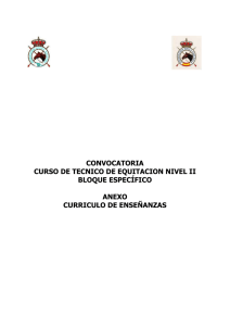CONVOCATORIA CURSO DE TECNICO DE EQUITACION NIVEL II