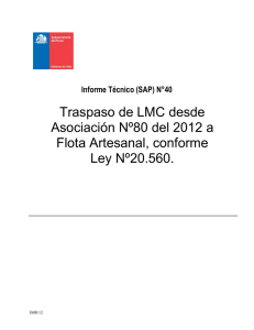 Traspaso de LMC desde Asociación Nº80 del 2012 a Flota Artesanal, conforme