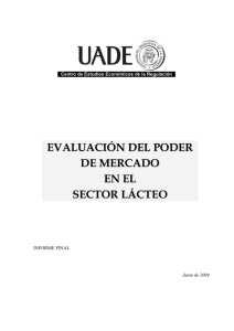 EVALUACIÓN DEL PODER DE MERCADO EN EL SECTOR LÁCTEO