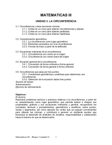 MATEMATICAS III UNIDAD 3. LA CIRCUNFERENCIA