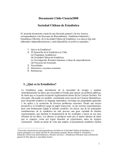 Documento Chile-Ciencia2000  Sociedad Chilena de Estadística