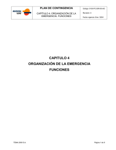 CAPITULO 4: Organización de la Emergencia. Funciones