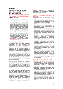 La Guajira - Plan Nacional Decenal de Educación 2006-2016
