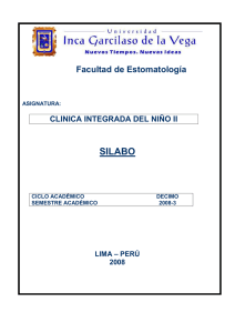 SILABO  Facultad de Estomatología CLINICA INTEGRADA DEL NIÑO II
