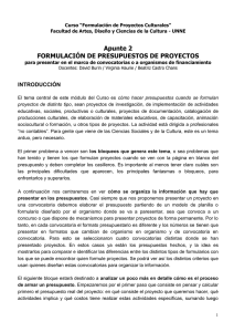 Presupuesto de proyectos