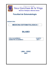 SILABO Facultad de Estomatología  MEDICINA ESTOMATOLOGICA I