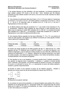 Matrices Interpretación. I.E.S. Guadalquivir. Matemáticas Aplicadas