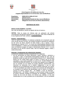 Juzgado Especializado en lo Civil de San Juan de Miraflores Exp Nº