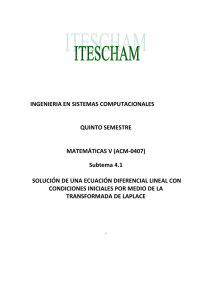 INGENIERIA EN SISTEMAS COMPUTACIONALES QUINTO SEMESTRE MATEMÁTICAS V (ACM-0407)