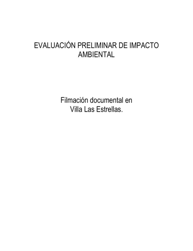 EVALUACIÓN PRELIMINAR DE IMPACTO AMBIENTAL