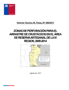 ZONAS DE PERFORACIÓN PARA EL ARRASTRE DE CRUSTÁCEOS EN EL ÁREA