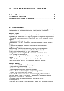 MATEMÁTICAS CCSS II (Bachillerato Ciencias Sociales )