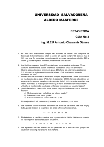 UNIVERSIDAD  SALVADOREÑA ALBERO MASFERRE  ESTADISTICA