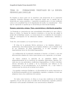 TEMA  10.      FORMACIONES ... PENINSULAR E INSULAR Geografía de España (Temas desarrollo PAU)
