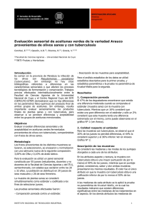 Evaluación sensorial de aceitunas verdes de la variedad Arauco