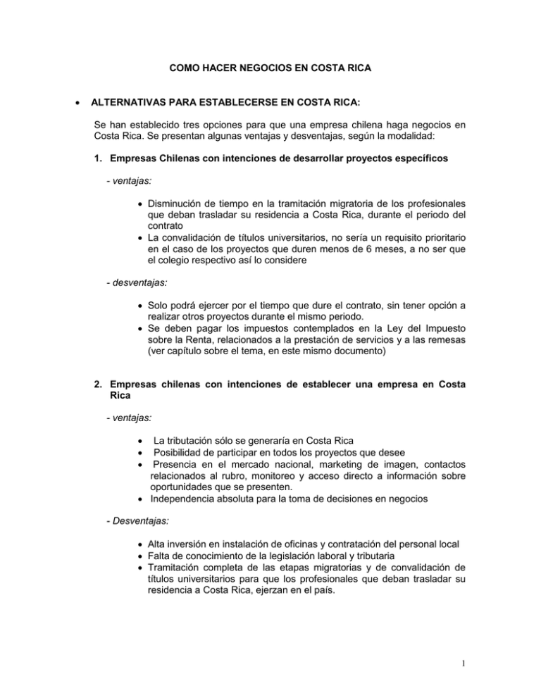 COMO HACER NEGOCIOS EN COSTA RICA