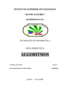 ALGORITMOS - Tecnológico David Ausubel
