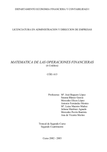 Matemática de las Operaciones Financieras.
