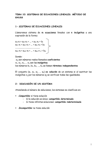 tema: 9 - sistemas de ecuaciones lineales