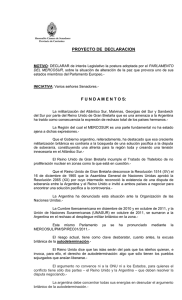 Proyecto de Declaración presentado por el Senador Noel Eugenio