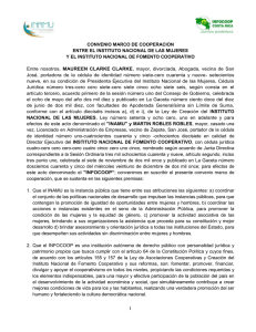 CONVENIO MARCO DE COOPERACION ENTRE EL INSTITUTO NACIONAL DE LAS MUJERES