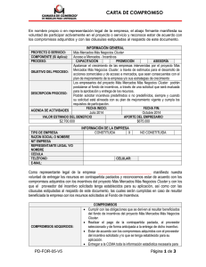 Formato 4. Carta de compromiso - Cámara de Comercio de Medellín