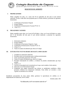 solicitud de admisión - Colegio Bautista de Caguas