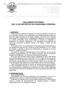 Reglamento interno del Club Deportivo de Piragüismo Córdoba