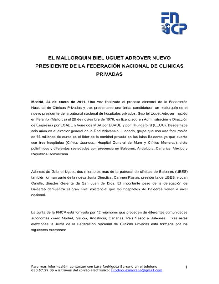 Gabriel Uguet Adrover Nuevo Presidente De La Federaci N