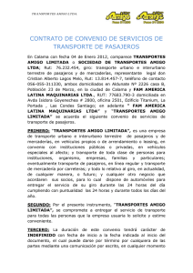 CONTRATO DE CONVENIO DE SERVICIOS DE TRANSPORTE DE