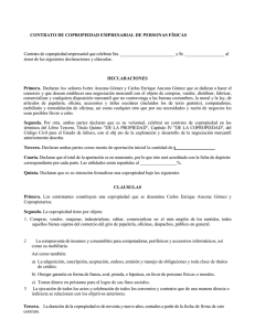 CONTRATO DE COPROPIEDAD EMPRESARIAL DE PERSONAS F