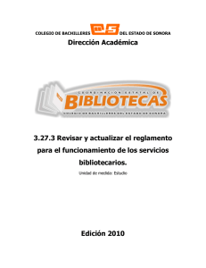 Lineamientos para Bibliotecas - Colegio de Bachilleres del Estado