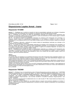 Disposiciones ANMAT 20-03-2009 - Colegio de Farmacéuticos de