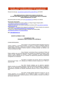 REGLAMENTACIÓN DEL DERECHO DE CONSULTA EN BOLIVIA: DS. 29033 HIDROCARBURÍFERAS (16-2-2007)