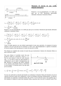 Momento de inercia de una varilla delgada homogénea