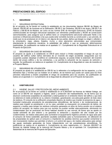 PRESTACIONES DEL EDIFICIO (CTE. Parte I. Anejo I. Punto 1.4) ...