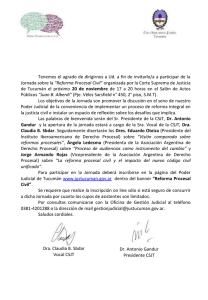 Jornada Reforma Procesal Civil - 20/11/2014 hs. 17, Salón