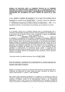 MODELO DE SOLICITUD ANTE LA COMISIÓN TÉCNICA DE