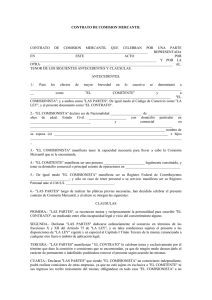 CONTRATO DE COMISION MERCANTIL  CONTRATO DE