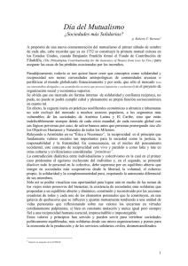 Día del Mutualismo ¿Sociedades más Solidarias?