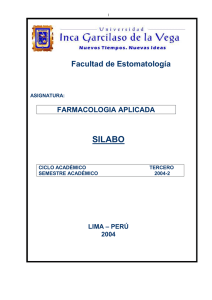 SILABO  Facultad de Estomatología FARMACOLOGIA APLICADA