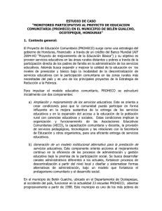 ESTUDIO DE CASO “MONITOREO PARTICIPATIVO AL PR0YECTO DE EDUCACION