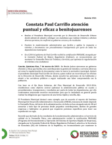 Constata Paul Carrillo atención puntual y eficaz a benitojuarenses